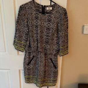 DV Dolce Vita Black and Yellow Mini Dress